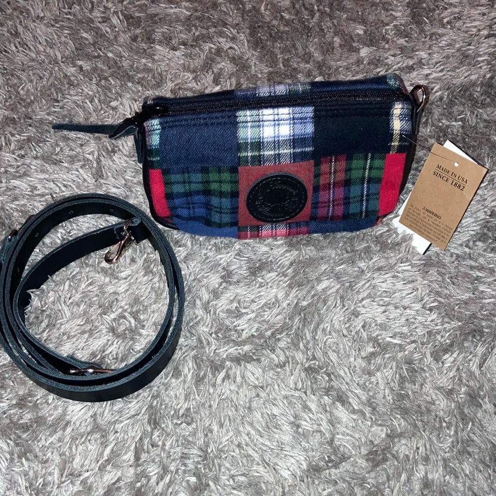Vermont flannel ludlow shoulder strap bag purse patchwork HTF New